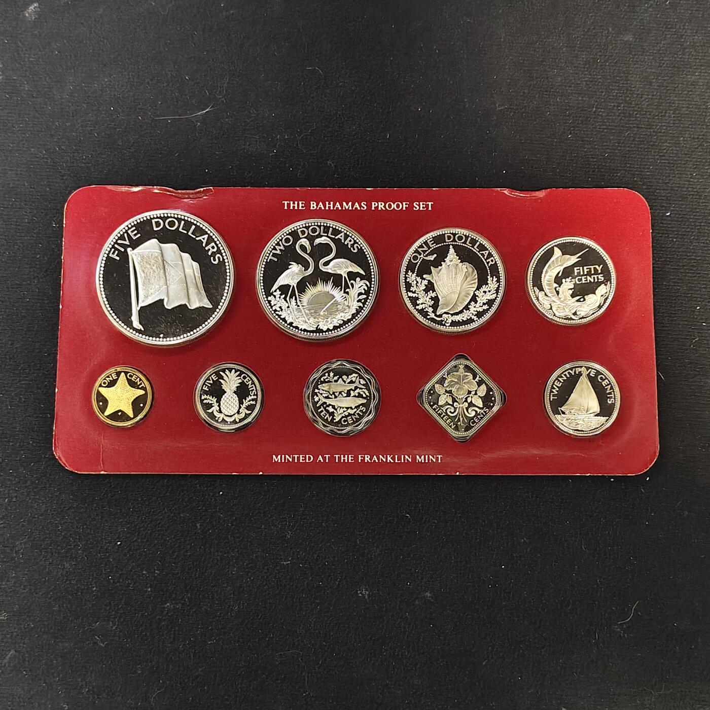 【全场包邮】纯粹捡漏拍479场（免费代拍第16场） 【少见】巴哈马群岛1978年官方精制套币（含纯银89.33克）-盒证全-量6931