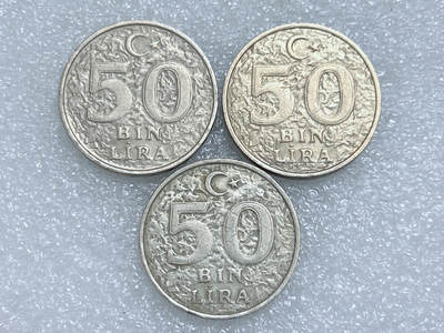 第一海外回流一元起拍收藏 散集专场  第270期 - 土耳其50bin里拉硬币 3枚