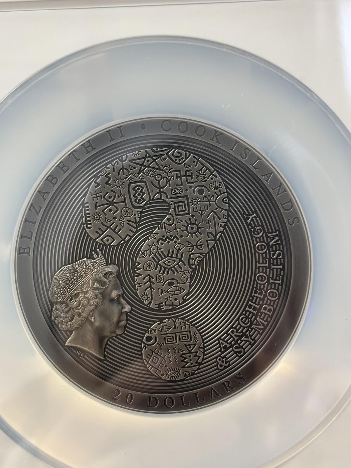 第182期拍卖 库克2020年考古学系列丹德拉神庙3盎司仿古银币NGC-MS70原盒证书，999银，发行333枚