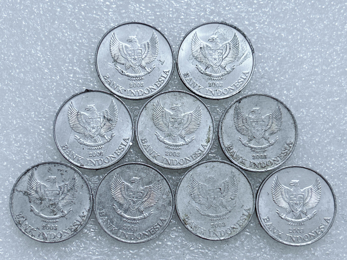 第一海外回流一元起拍收藏 散集专场  第270期 印度尼西亚200卢比铝币 9枚