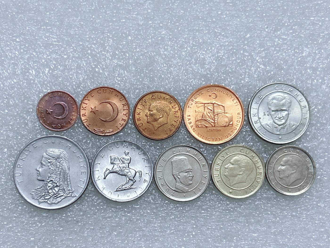 第一海外回流一元起拍收藏 散集专场  第270期 土耳其不同面值硬币 10枚 原光好品