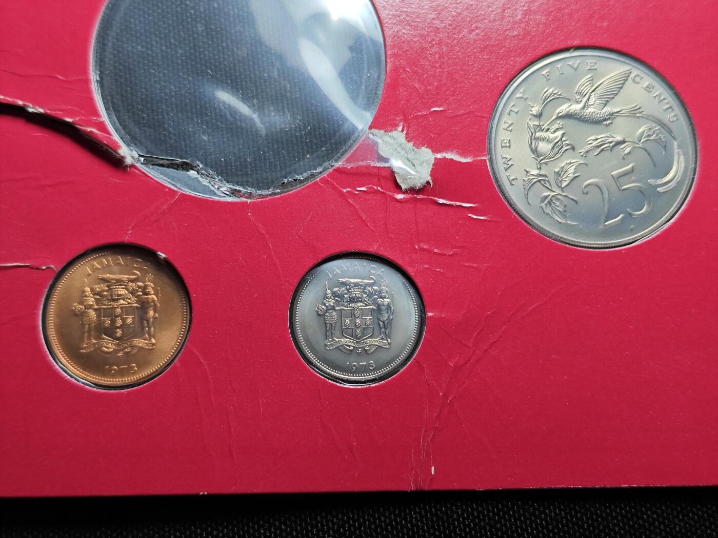 KK钱币收藏小铺 （套币 好品/批量散币 银币）专场  2月预留时间 周末发货  1973牙买加大小面值清年铜镍一套 精制币