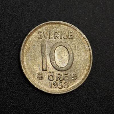 【淘币小摊】实时拍第八百零二拍   散币场   满百包邮可预留二周 每周一统一发货   - 瑞典1958年10欧尔银币