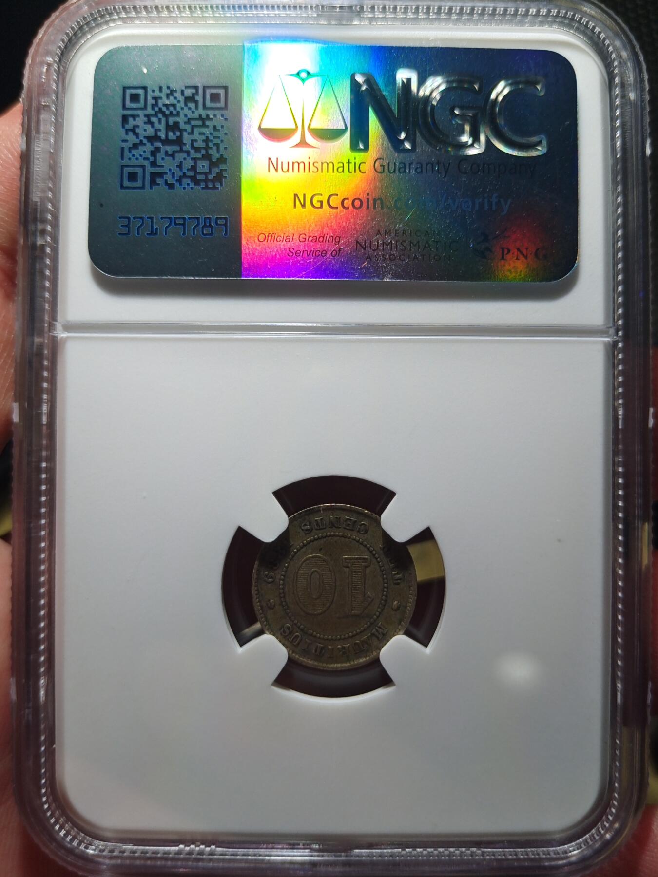 中外钱币第五场 NGC-XF45毛里求斯1889H版10分