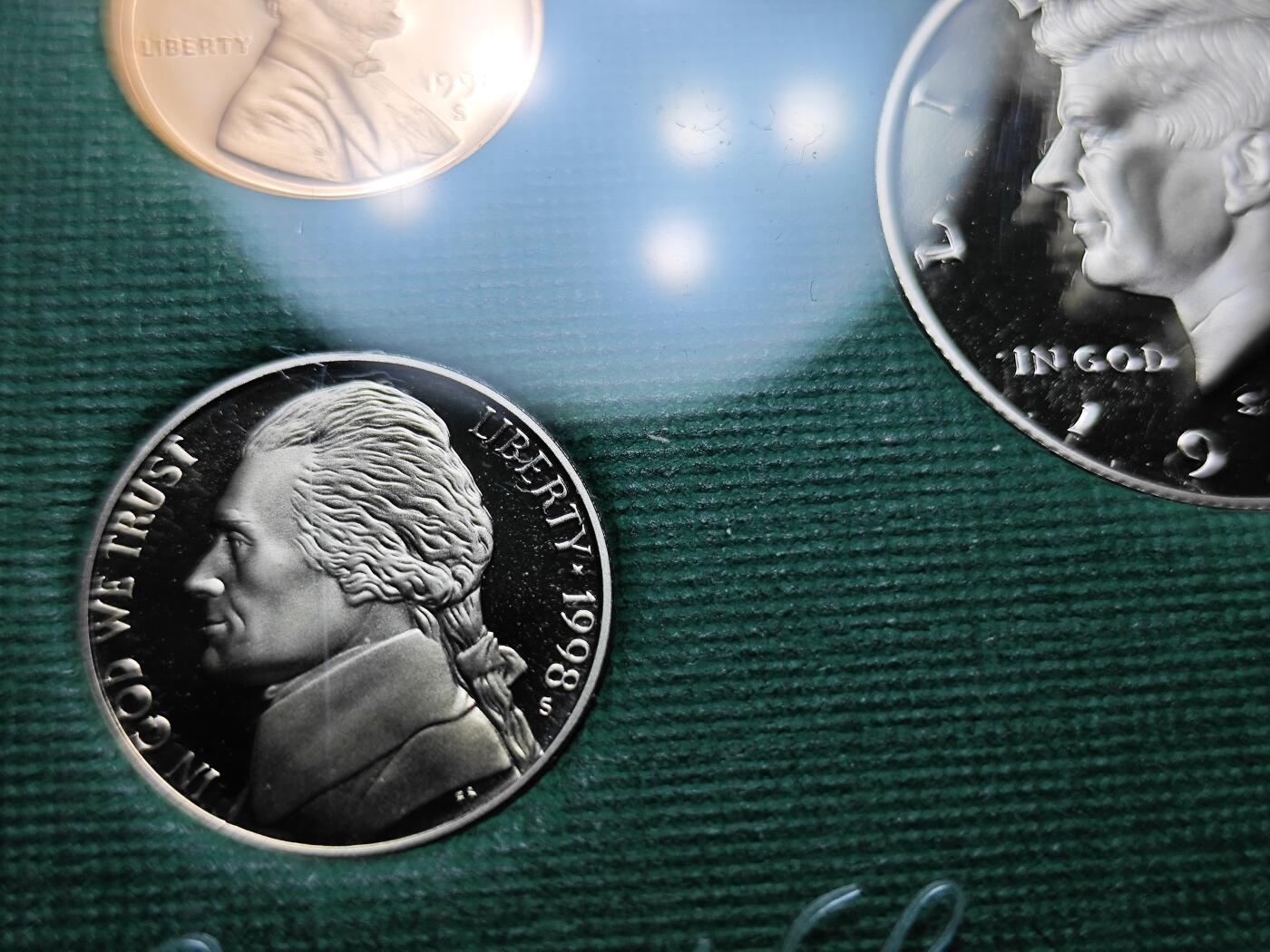 KK钱币收藏小铺 （套币 好品/批量散币 银币）专场  2月预留时间 周末发货  1998美国大小面值清年套币 精制币