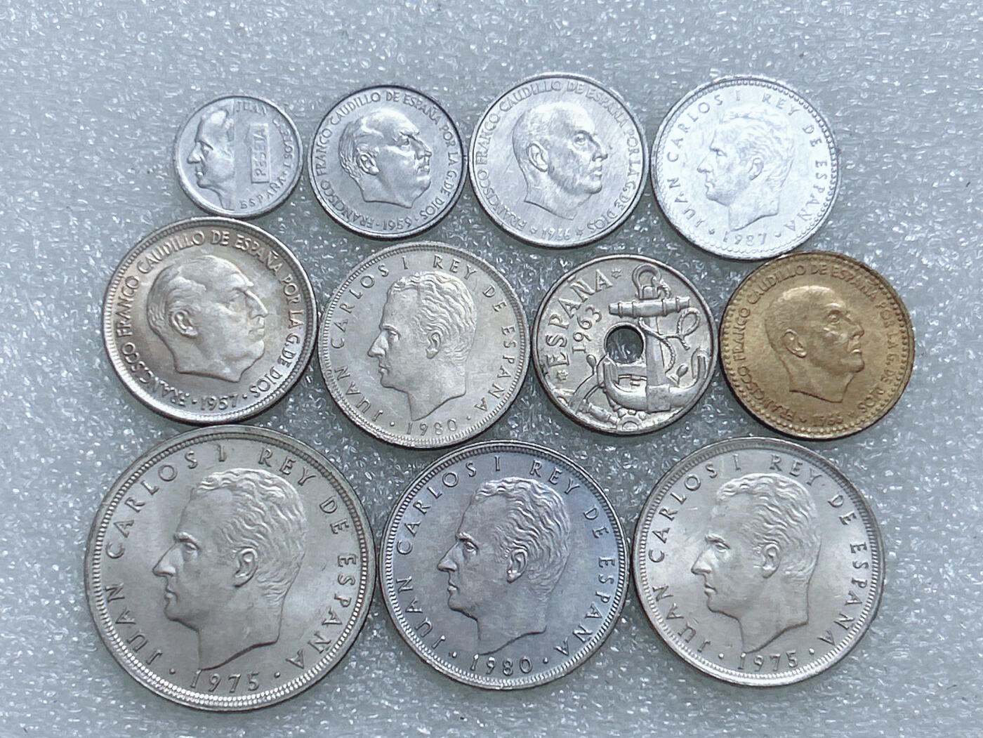 第一海外回流一元起拍收藏 散集专场  第270期 西班牙不同面值硬币 11枚 原光品