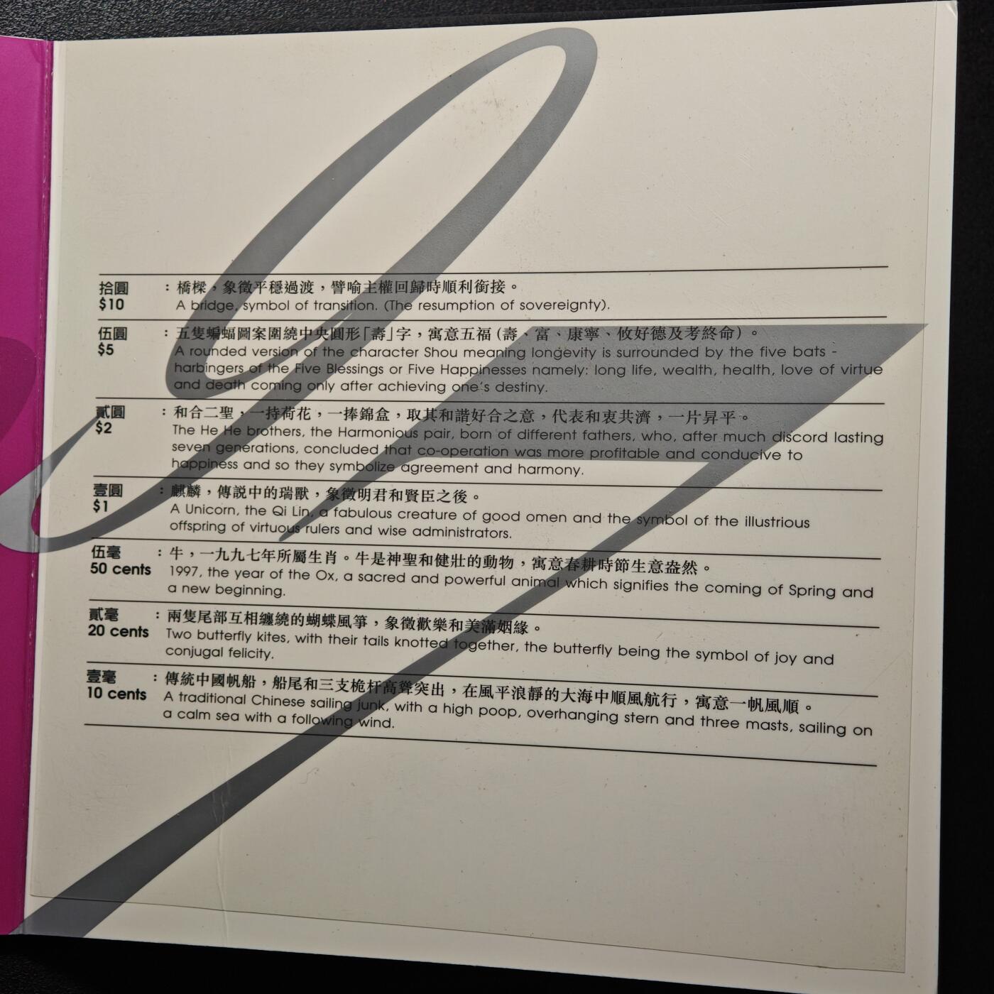 【德藏】世界币章拍卖第154期（拍品征集中~欢迎藏友联系） 1997年 中国香港硬币套装