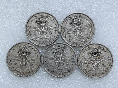 第一海外回流一元起拍收藏 散集专场  第270期 - 英国乔六1950年2先令硬币 5枚