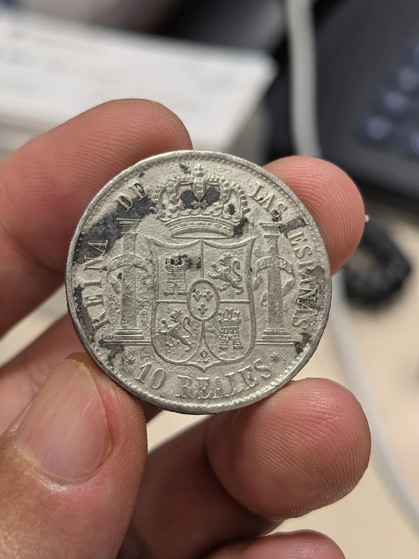 博洋堂世界钱币拍卖第147期（全场包邮） 西班牙1853年伊莎贝拉二世10里亚尔银币