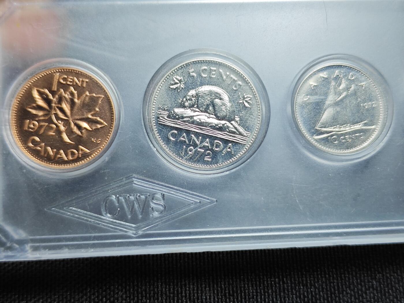 KK钱币收藏小铺 （套币 好品/批量散币 银币）专场  2月预留时间 周末发货  1972加拿大大小面值清年一套