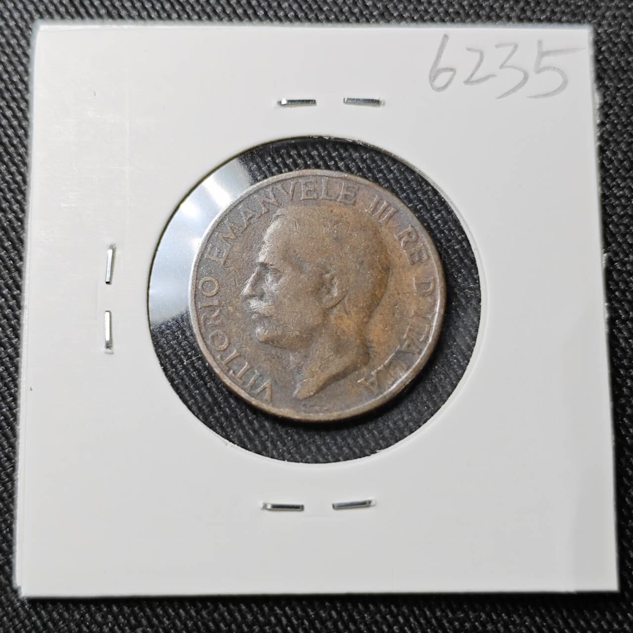 KK钱币收藏小铺  第362场  2月预留时间 周末发货  1929意大利10分铜币