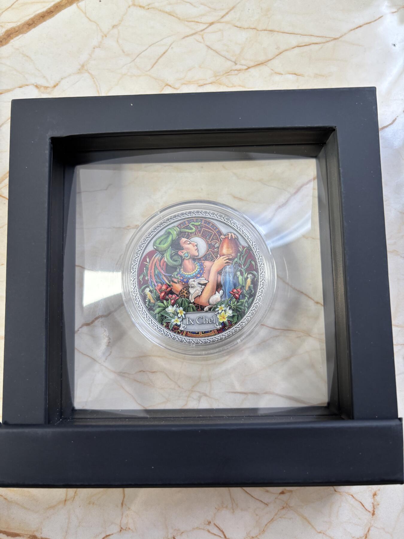 第182期拍卖 加纳2021年健康女神系列4玛雅伊克舍尔女神彩银币，999银，50克，发行500枚