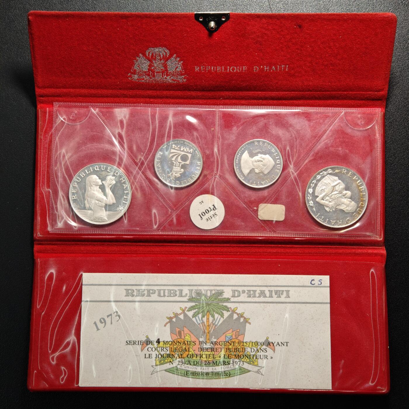 【德藏】世界币章拍卖第154期（拍品征集中~欢迎藏友联系） 1973年 海地精制纪念套币 原册