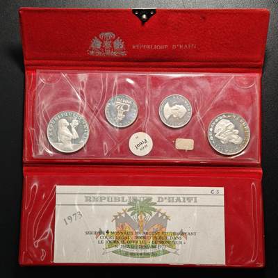 【德藏】世界币章拍卖第154期（拍品征集中~欢迎藏友联系） - 1973年 海地精制纪念套币 原册