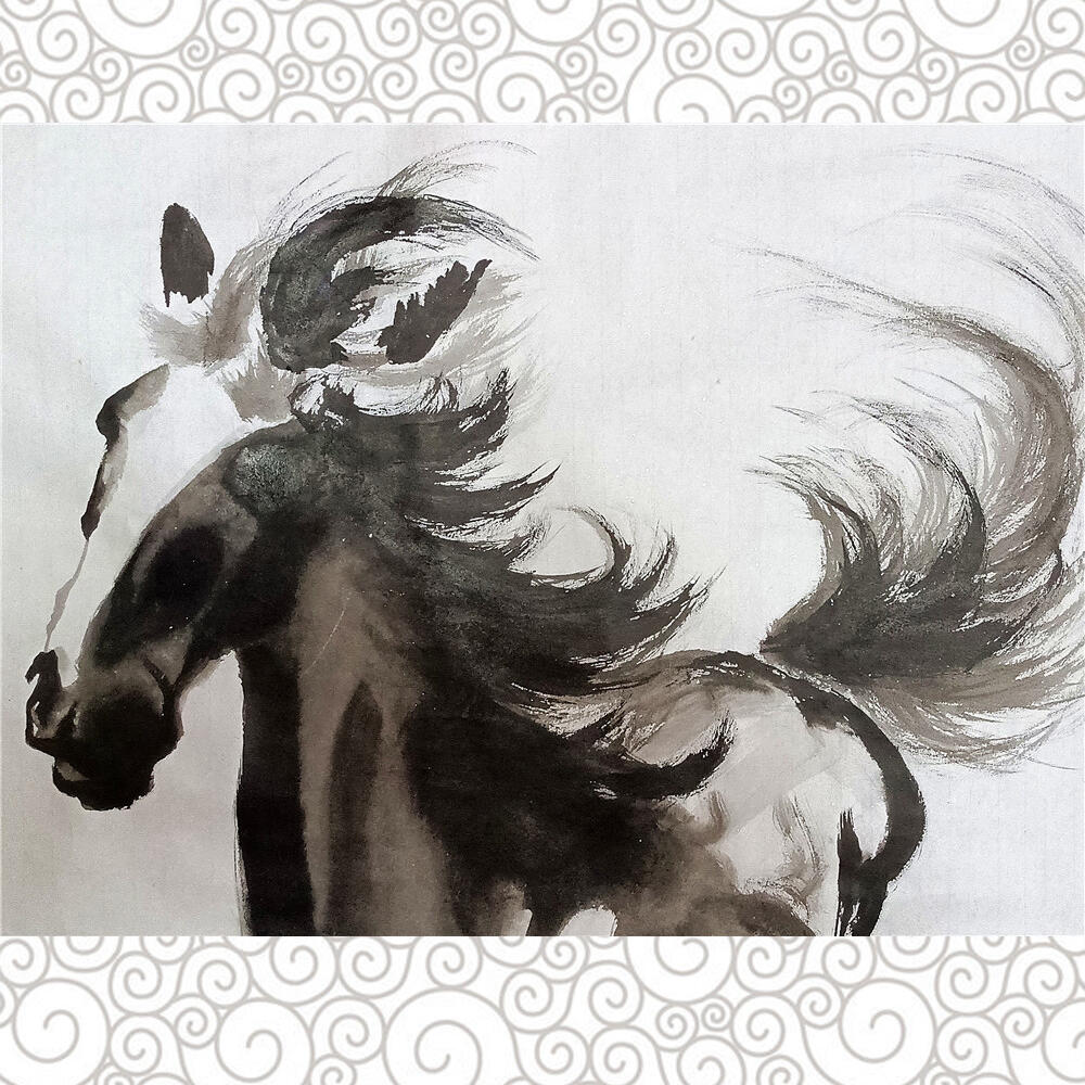 10、王炯智国画软片神会悲鸿马131×60【301】