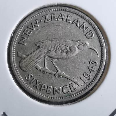 沼泽如烟--第910场 - 新西兰1943年6便士银币