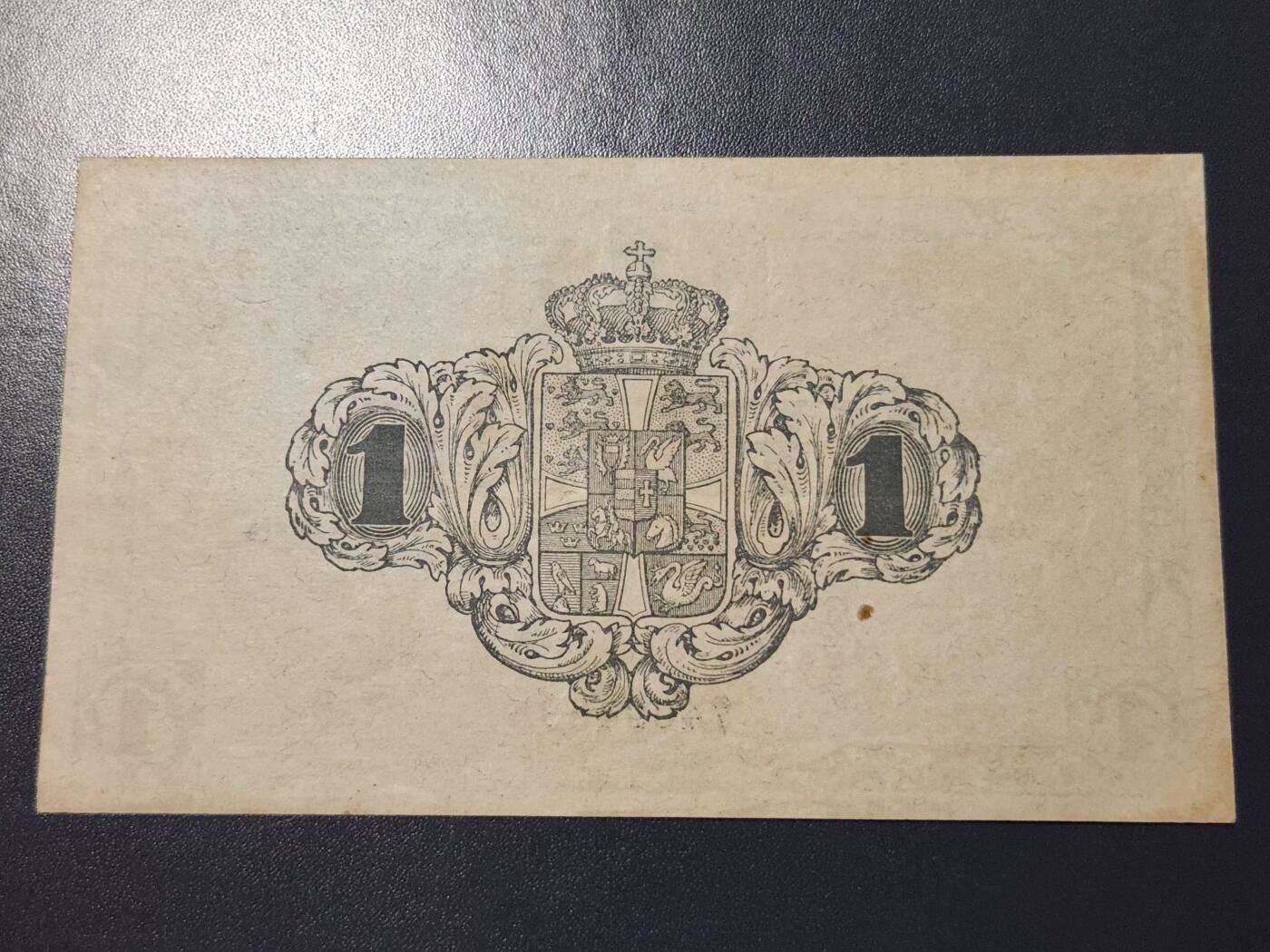 11月23号晚上8点 外国纸币自动截拍第63场 丹麦1916年1克朗极美品原票稀少