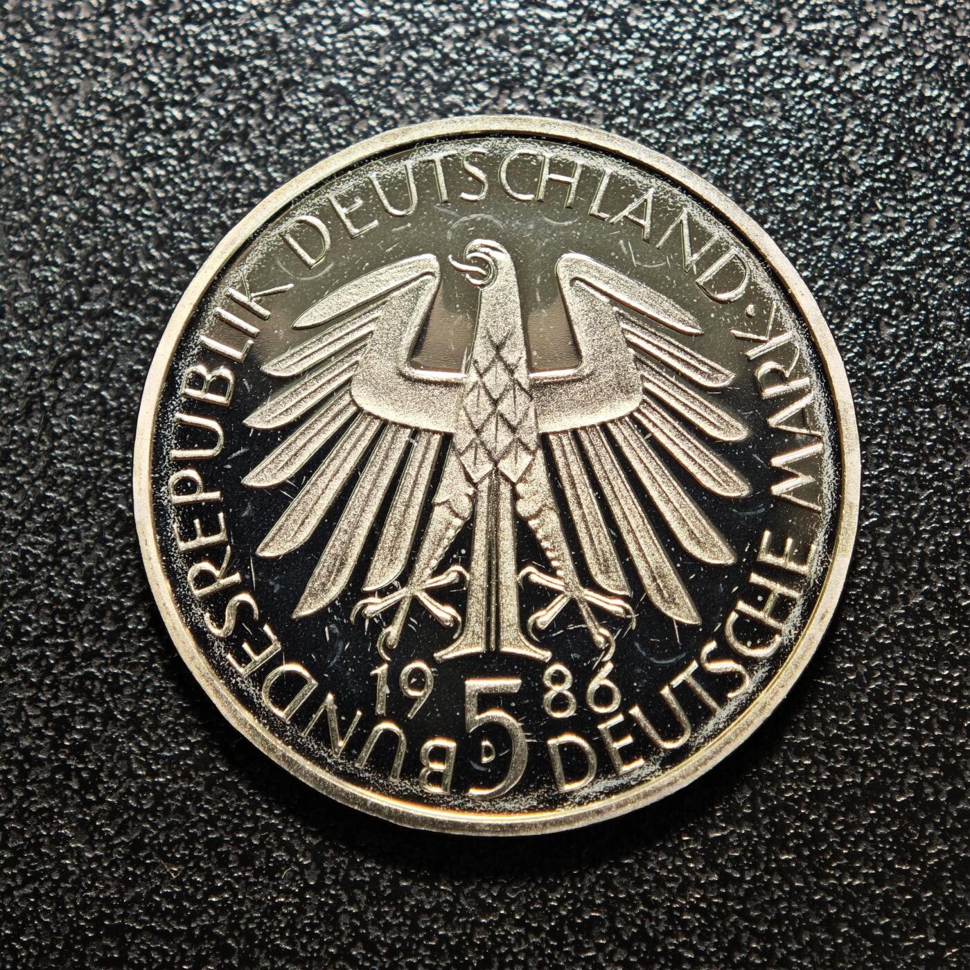 【德藏】世界币章拍卖第154期（拍品征集中~欢迎藏友联系） 1986年 德国海德堡大学成立600周年5马克纪念镍币 直径约：28.9mm；重约：10g