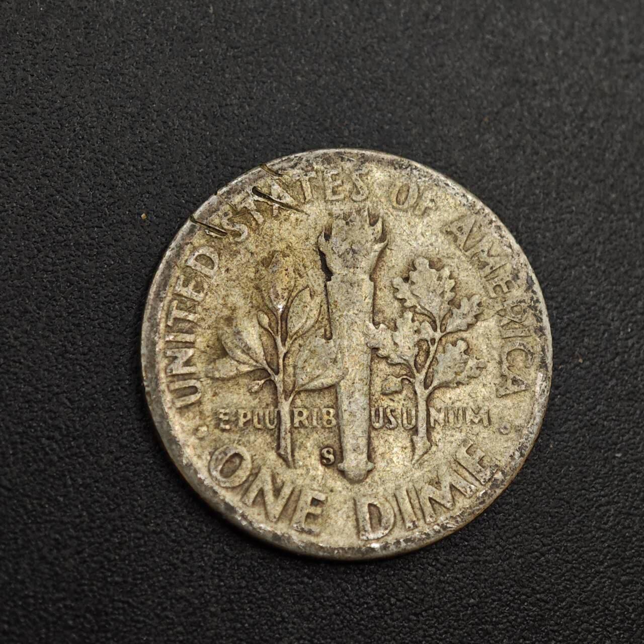 【淘币小摊】实时拍第八百零二拍   散币场   满百包邮可预留二周 每周一统一发货   美国1949年罗斯福10分银币