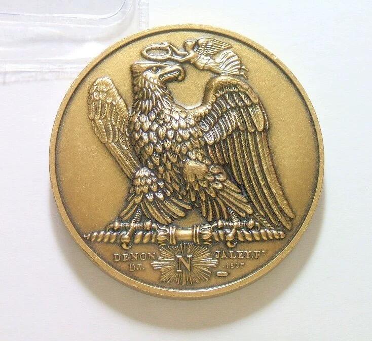 【旋风钱币】11月29日19:00准时开拍 精美欧洲币章、银币银章、第三帝国钱币等 全场包邮！ 【艺术】【光边】法国艺术大章纪念1798年 拿破仑远征埃及 高浮雕精制大铜章 40MM