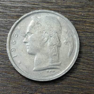 【铜匠收藏】★第132场★散币场，无佣金，30包邮。不满30元，支付5元运费。《接受代拍 代送NGC评级》 - 比利时 1965年 1法郎 镍币