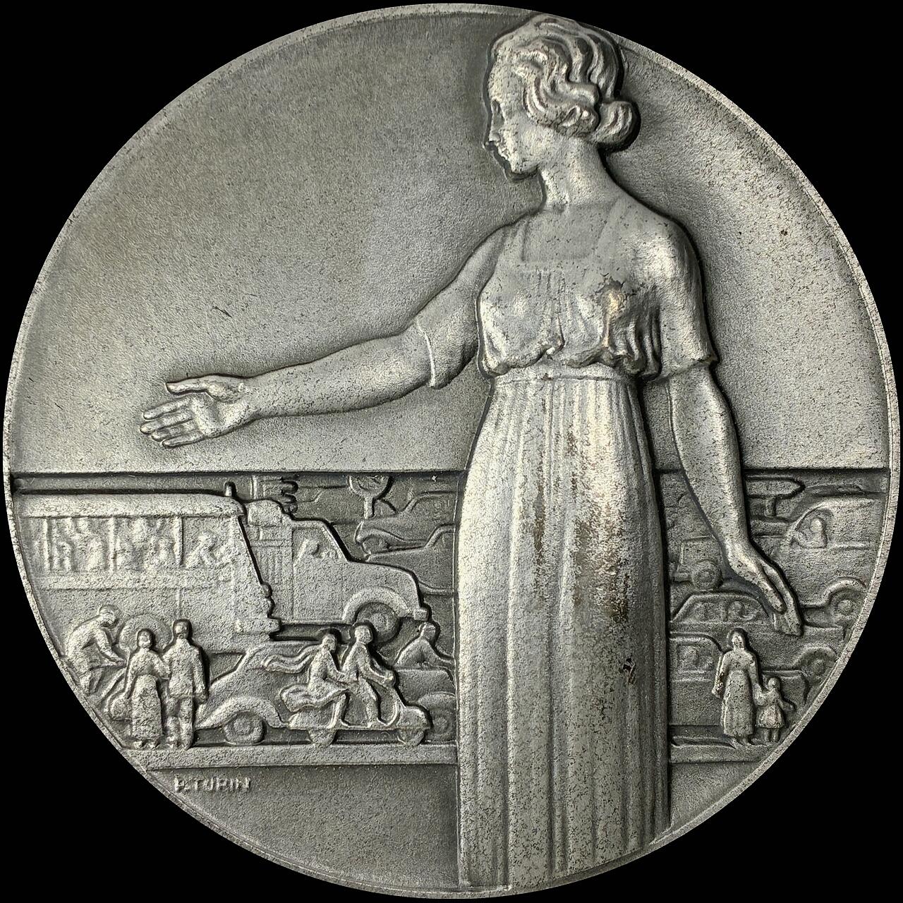 【雨安】【直播拍卖】【世界币章115期-裸币】2025-11-21 周五 19:30 保真 [章] France 章 法国 1971年 道路安全标志使用 银章 196克, 72mm