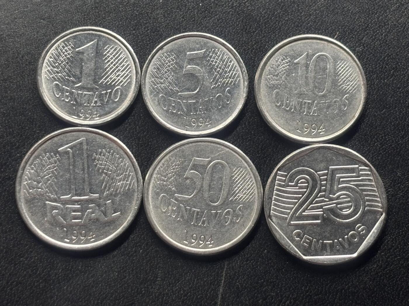 邮泉阁限时拍卖第三十六场 美洲硬币专场（硬币在国外。请付邮费6元。） 巴西1994年6枚