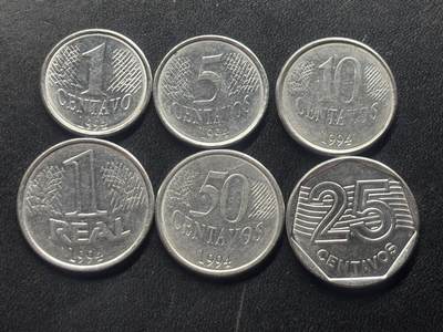 邮泉阁限时拍卖第三十六场 美洲硬币专场（硬币在国外。请付邮费6元。） - 巴西1994年6枚