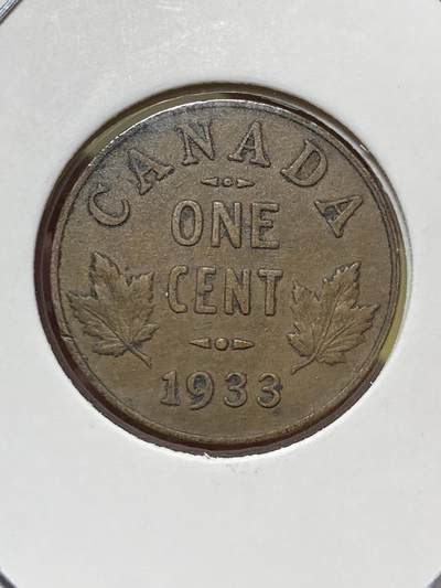 2025年第一百三十一场(总第一百五十七场）外国好品纸夹散币场(免佣金) - 加拿大🇨🇦1933年1分(乔治五世第三版)
