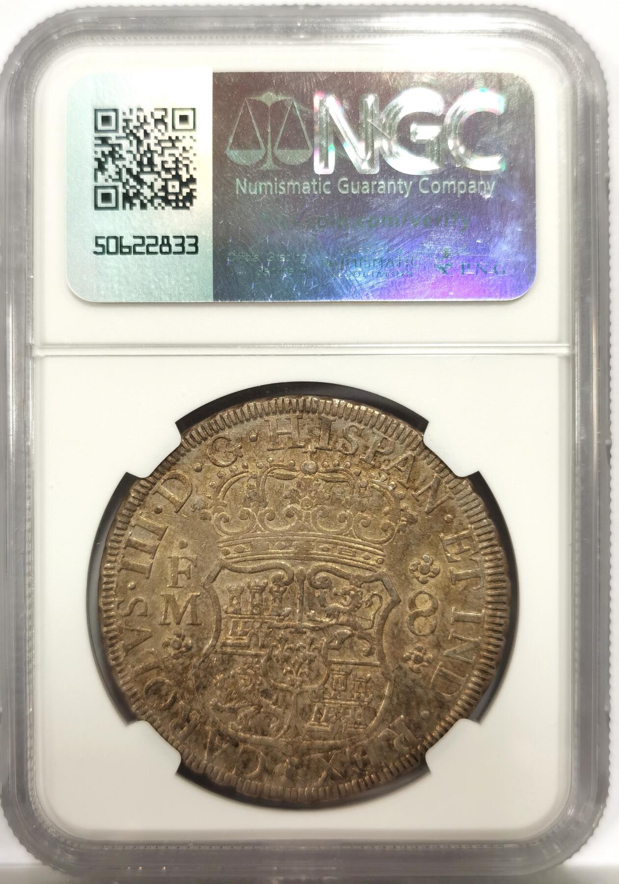 博洋堂世界钱币拍卖第149期（全场包邮） NGC AUD 西属墨西哥1771年地球双柱，给了清洗，地球还是很清晰的，1771年外拍价格很高