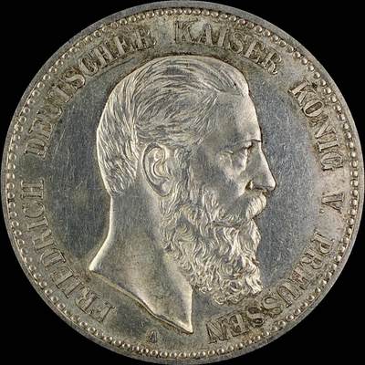 【雨安】【直播拍卖】【世界币章115期-裸币】2025-11-21 周五 19:30 保真 - [裸币德国] Germany 德国 帝国 J.099 普鲁士 5马克 (1888) 三皇 1888年