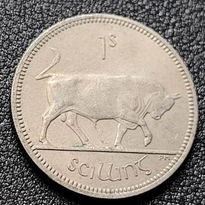 泉币菌-第135场-精品福利场 - 爱尔兰1968年1先令 牛 23.6mm 欧洲硬币 