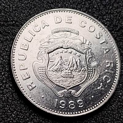 泉币菌-第135场-精品福利场 - 帆船海山徽 哥斯达黎加1989年 1克朗不锈钢硬币 21毫米 3.2克