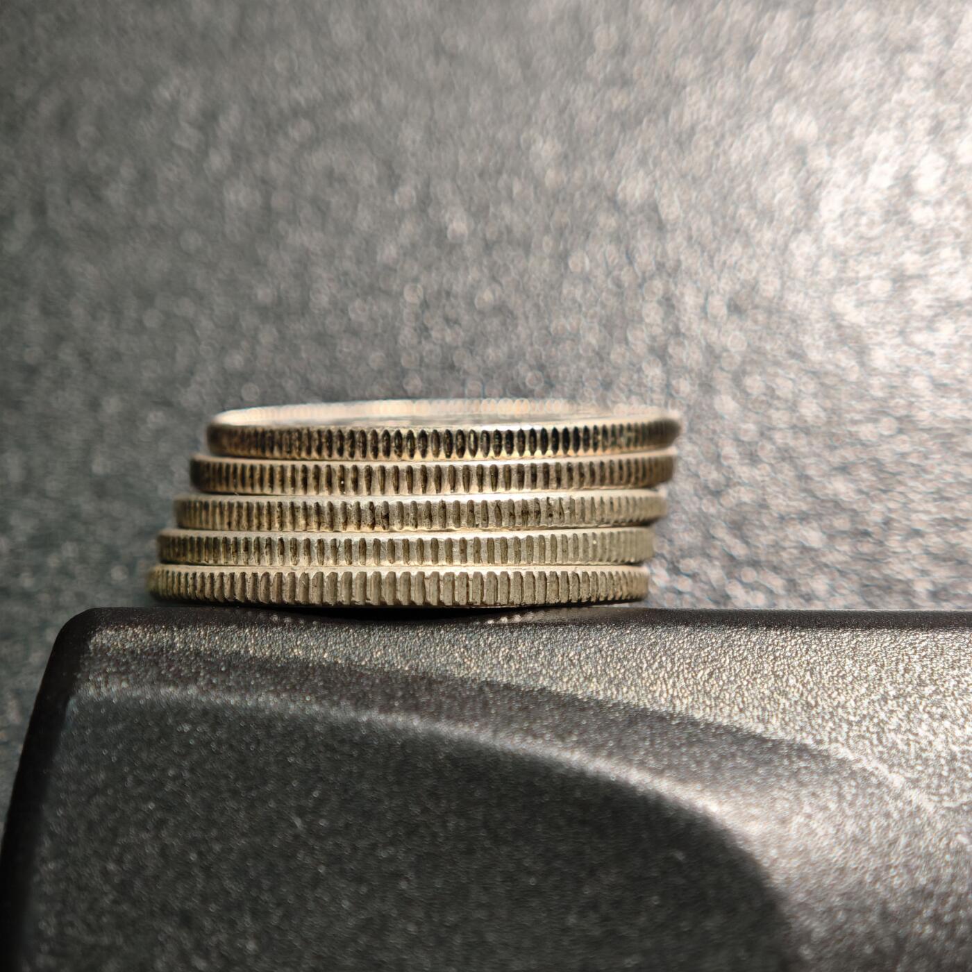 【德藏】世界币章拍卖第154期（拍品征集中~欢迎藏友联系） 5枚一组 美国及加拿大25分银币 直径约：24.1mm/美，23.7mm/加；重约：6.3g/美，5.8g/加