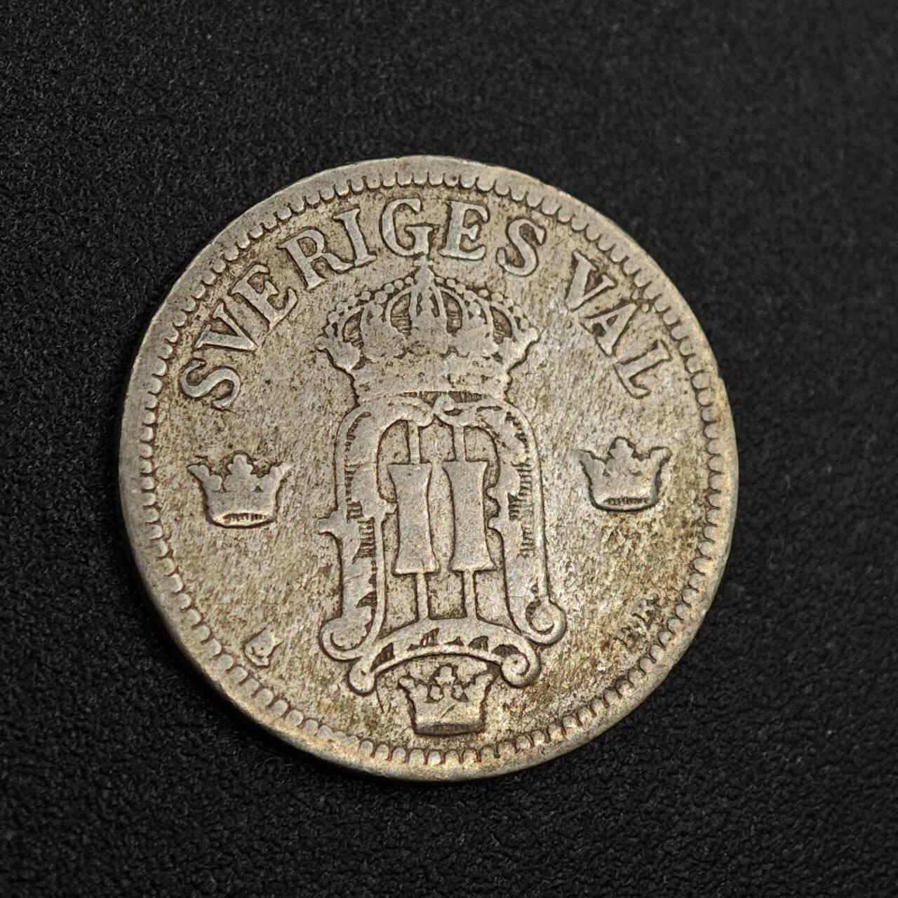 【淘币小摊】实时拍第八百零二拍   散币场   满百包邮可预留二周 每周一统一发货   瑞典1907年25欧尔银币