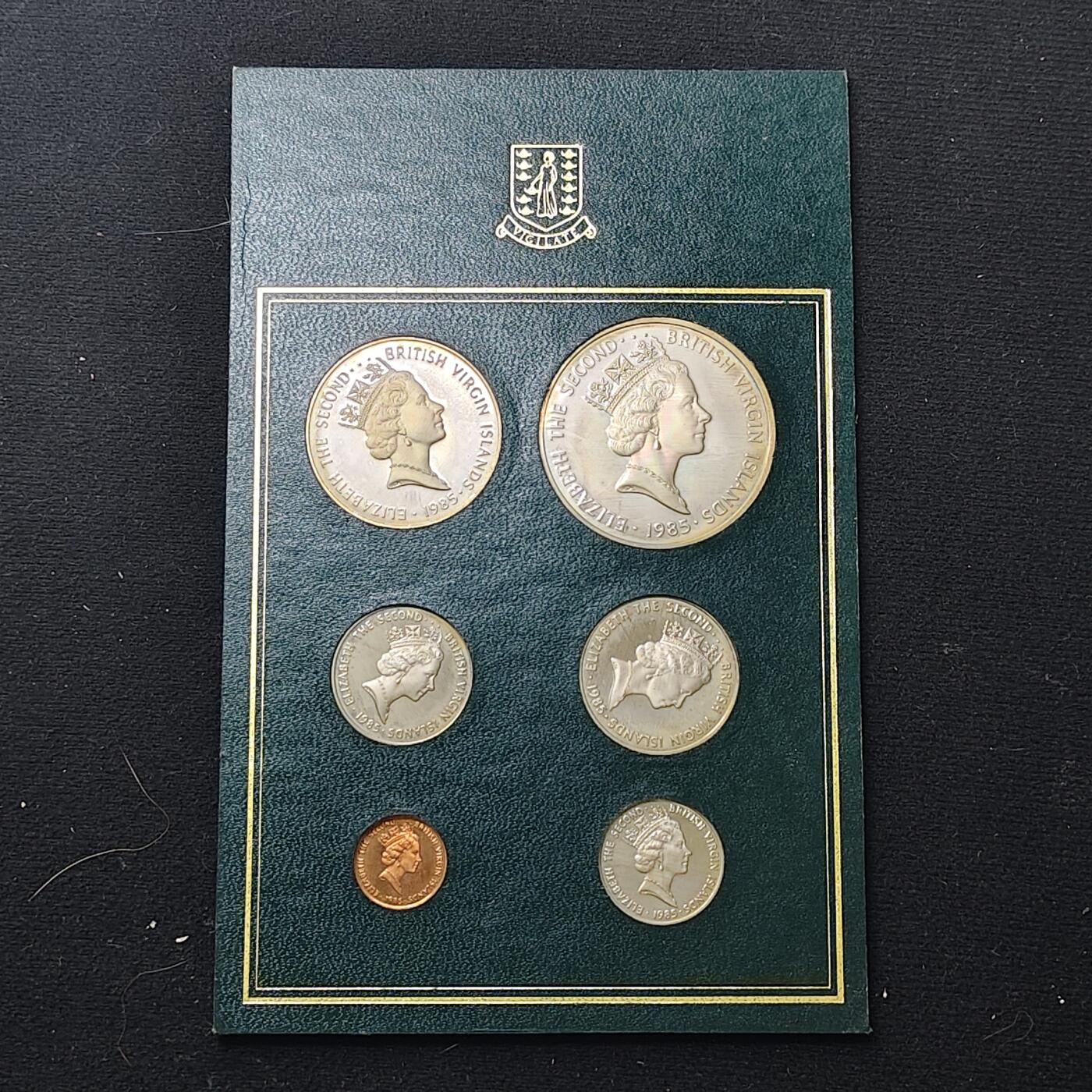 【全场包邮】纯粹捡漏拍479场（免费代拍第16场） 英属维尔京群岛1985年海洋动物版官方精制套币-盒证全