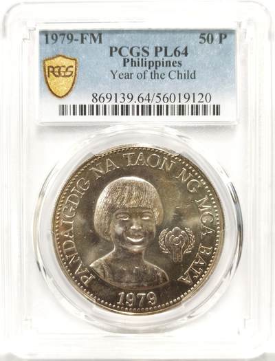 博洋堂世界钱币拍卖第147期（全场包邮） - PCGS PL64 菲律宾1979年儿童年50比索纪念币