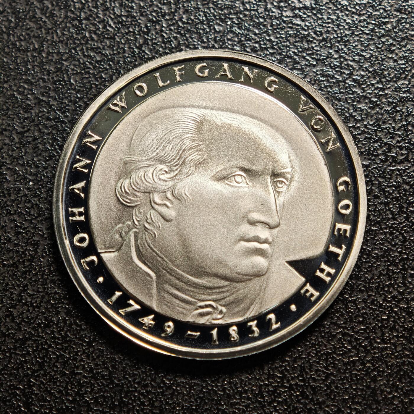 【德藏】世界币章拍卖第154期（拍品征集中~欢迎藏友联系） 1982年 德国哥德逝世150周年5马克纪念镍币 直径约：28.9mm；重约：10g