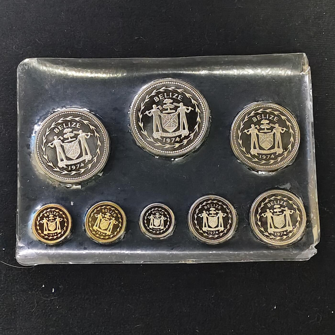 【全场包邮】纯粹捡漏拍479场（免费代拍第16场） 伯利兹1974年官方精制套币-盒证全