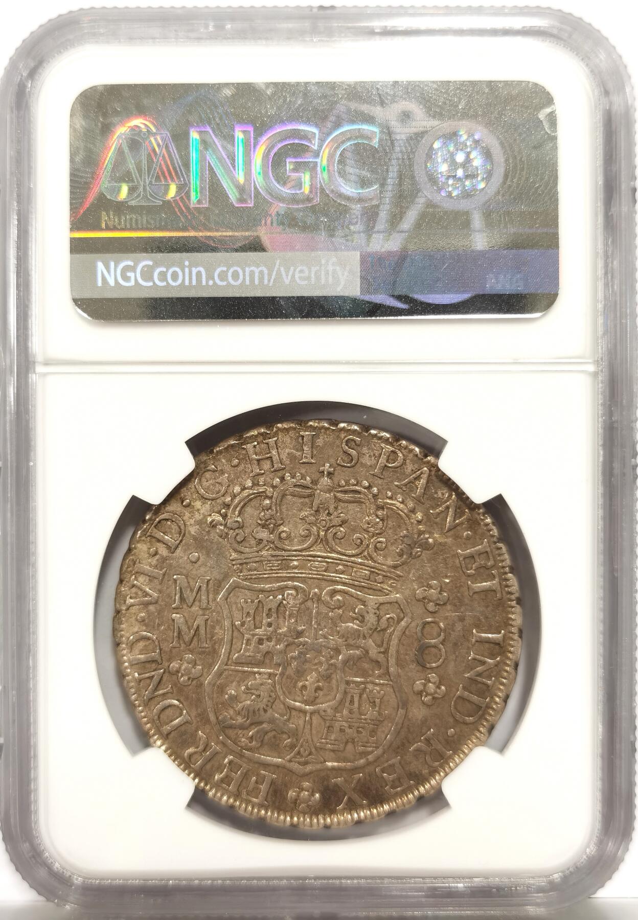 博洋堂世界钱币拍卖第147期（全场包邮） NGC AUD 西属墨西哥1759年地球双柱，给了清洗，这枚感觉应该有分的，会处理的可以拿去试下