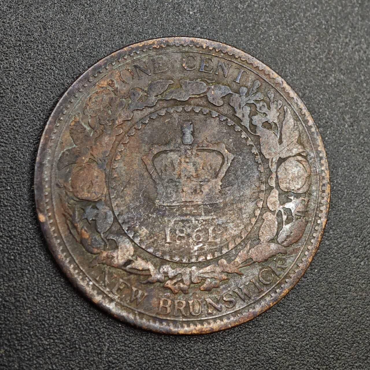 【淘币小摊】实时拍第八百零二拍   散币场   满百包邮可预留二周 每周一统一发货   新布伦瑞克1861年1分铜币