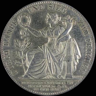 【雨安】【直播拍卖】【世界币章115期-裸币】2025-11-21 周五 19:30 保真 - [裸币德国] Germany 德国 德意志 1泰勒 Bavaria巴伐利亚 Thun.107 KM#0889 (1871) 普法战争 1871年