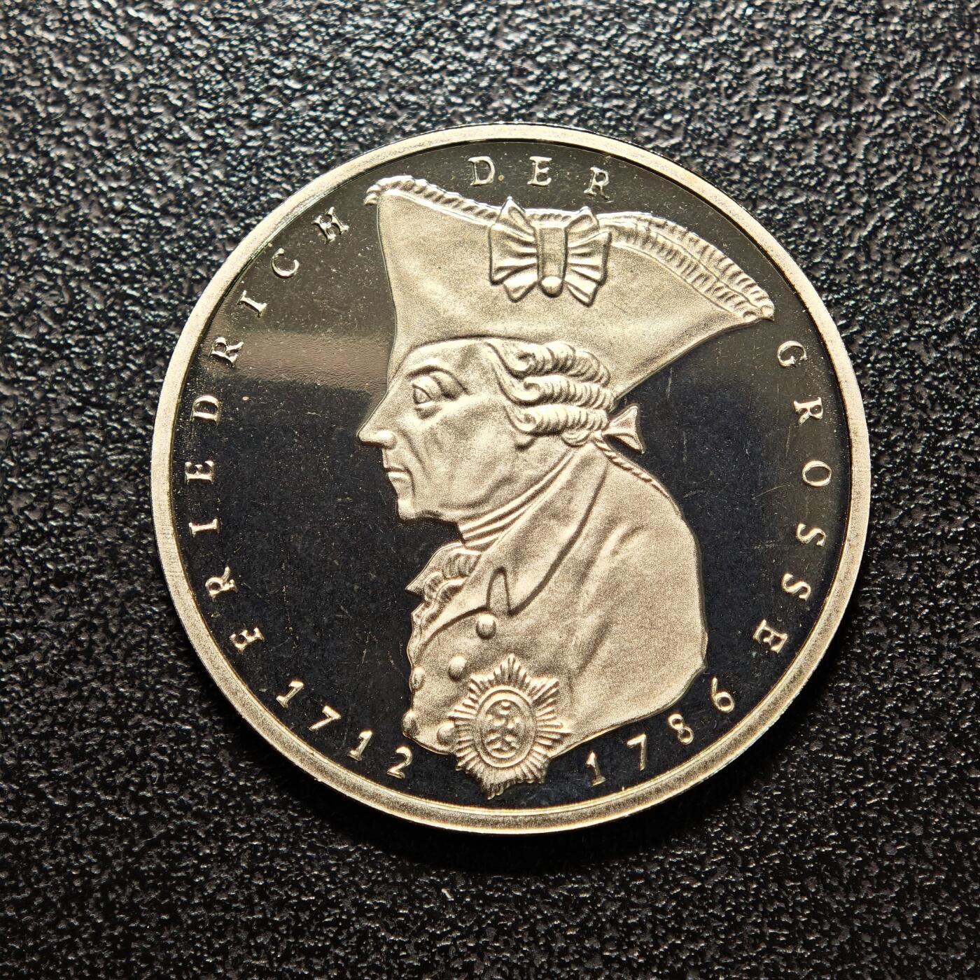 【德藏】世界币章拍卖第154期（拍品征集中~欢迎藏友联系） 1986年 德国霍亨索伦王朝第三位普鲁士国王弗里德里希·德·格罗逝世200周年5马克纪念镍币 直径约：29mm；重约：10g