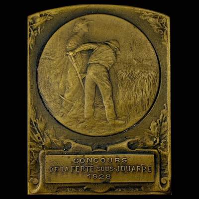 【雨安】【直播拍卖】【世界币章115期-裸币】2025-11-21 周五 19:30 保真 - [章] France 章 法国 1928年 莫城农业学会农业博览会竞赛 铜章 高50mm, 宽38mm