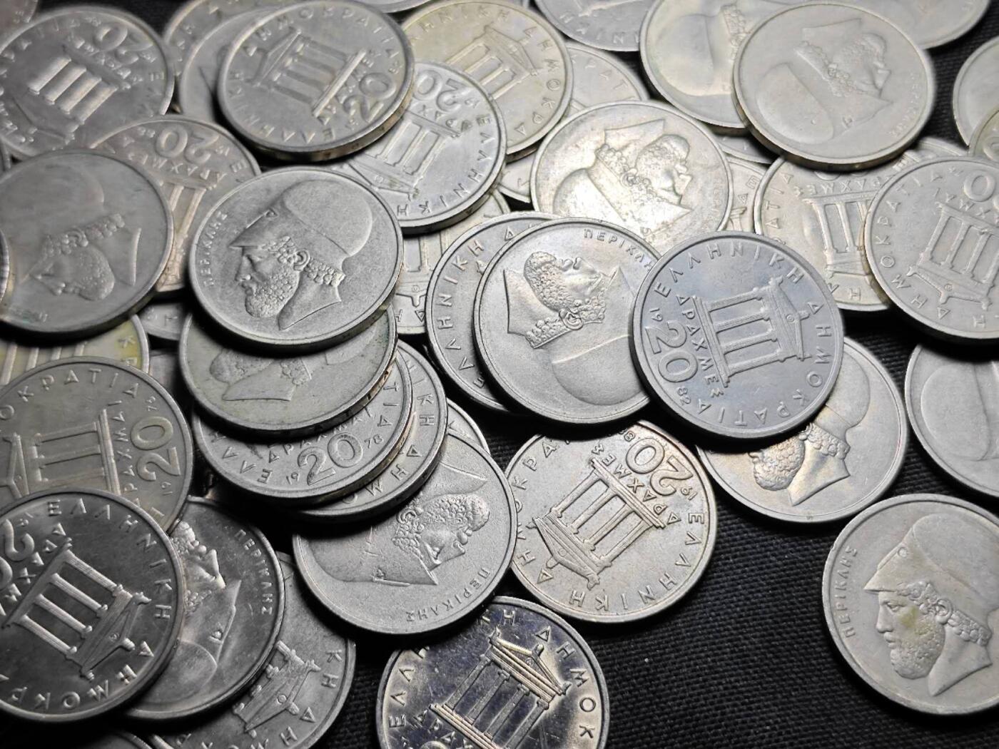 KK钱币收藏小铺 （套币 好品/批量散币 银币）专场  2月预留时间 周末发货  希腊20德拉克马一组71枚