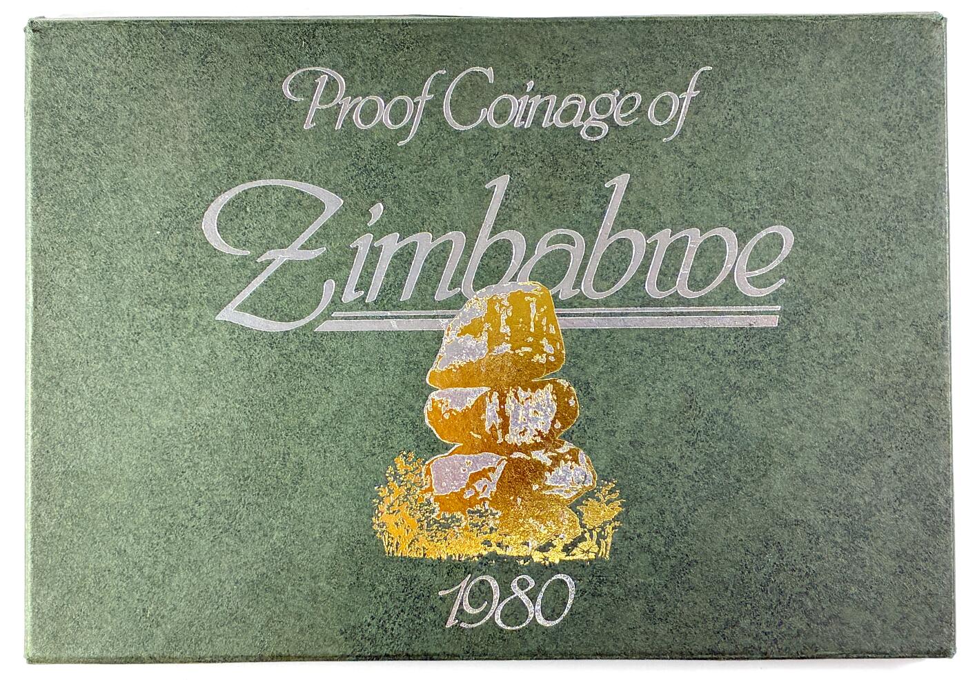 【雨安】【直播拍卖】【世界币章115期-裸币】2025-11-21 周五 19:30 保真 [现代套币] Zimbabwe 津巴布韦 套币 精制套币 1980年