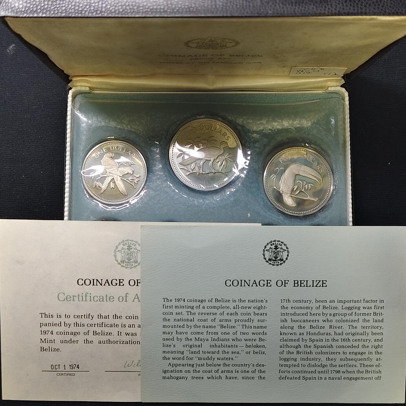 【全场包邮】纯粹捡漏拍479场（免费代拍第16场） 伯利兹1974年官方精制套币-盒证全