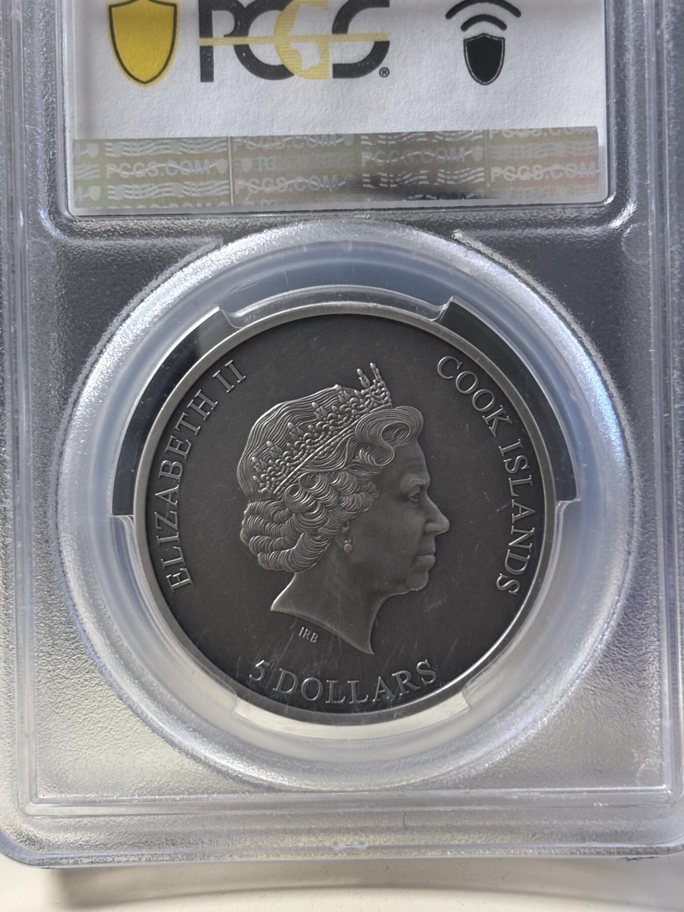 第182期拍卖 帕劳2023年幸运钱币系列镶嵌幸运四叶草纪念银币PCGS-PR70首无盒无证书，999银，发行2023枚