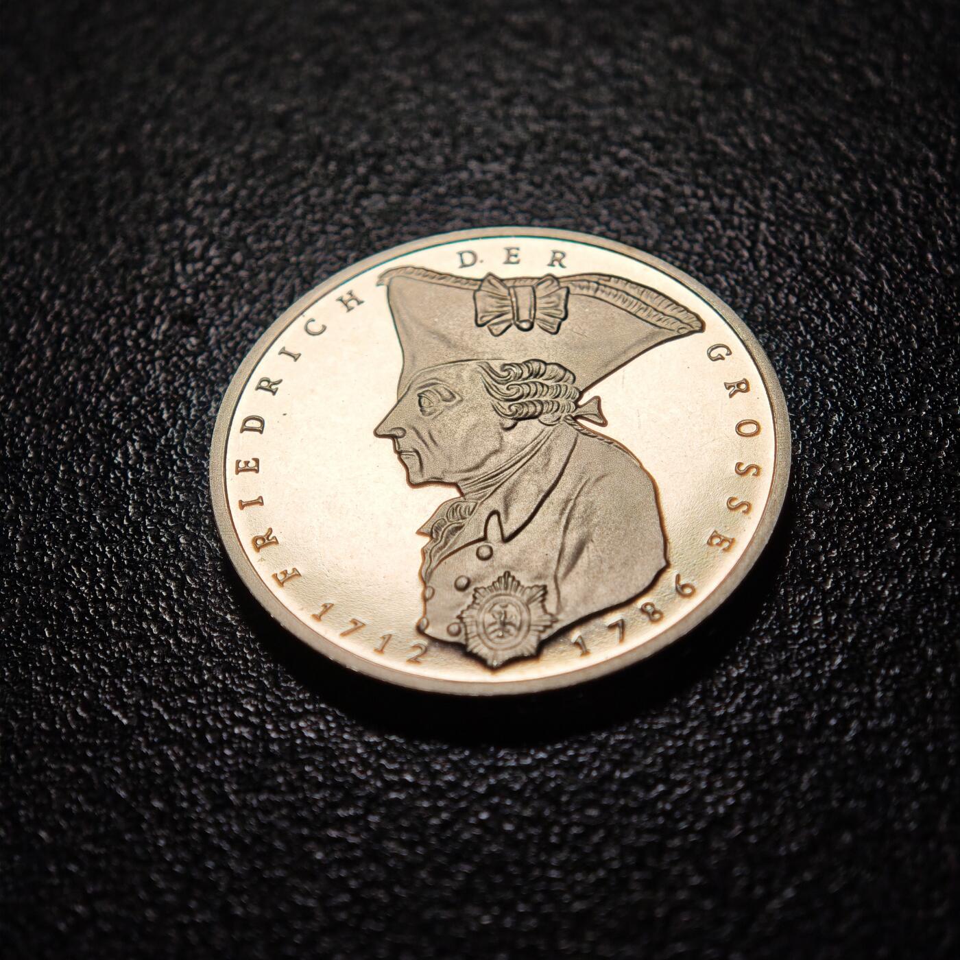 【德藏】世界币章拍卖第154期（拍品征集中~欢迎藏友联系） 1986年 德国霍亨索伦王朝第三位普鲁士国王弗里德里希·德·格罗逝世200周年5马克纪念镍币 直径约：29mm；重约：10g