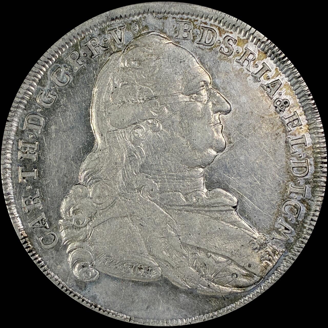 【雨安】【直播拍卖】【世界币章115期-裸币】2025-11-21 周五 19:30 保真 [裸币德国] Germany 德国 德意志 1泰勒 Bavaria巴伐利亚 卡尔·特奥多尔.圣母抱婴 版式2 1781年